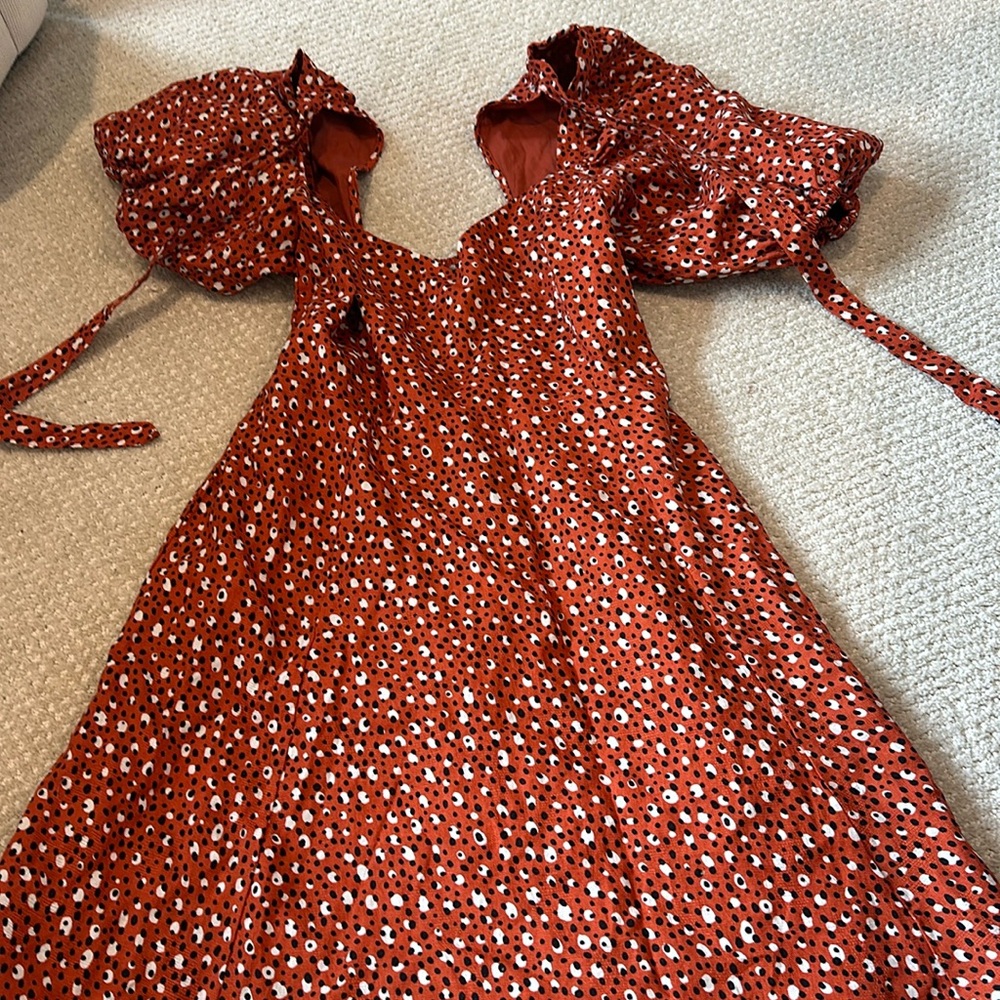 Orange and Navy baby doll mini dress